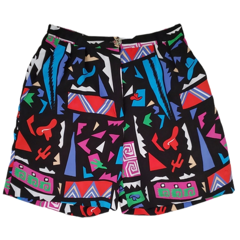 Vintage 80's Pop Art Western Shorts - s/m